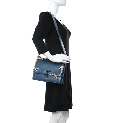 Fendi Vitello Liberty Whipstitch Bow Small Kan I Shoulder Bag Balena Multicolor 2 of 8