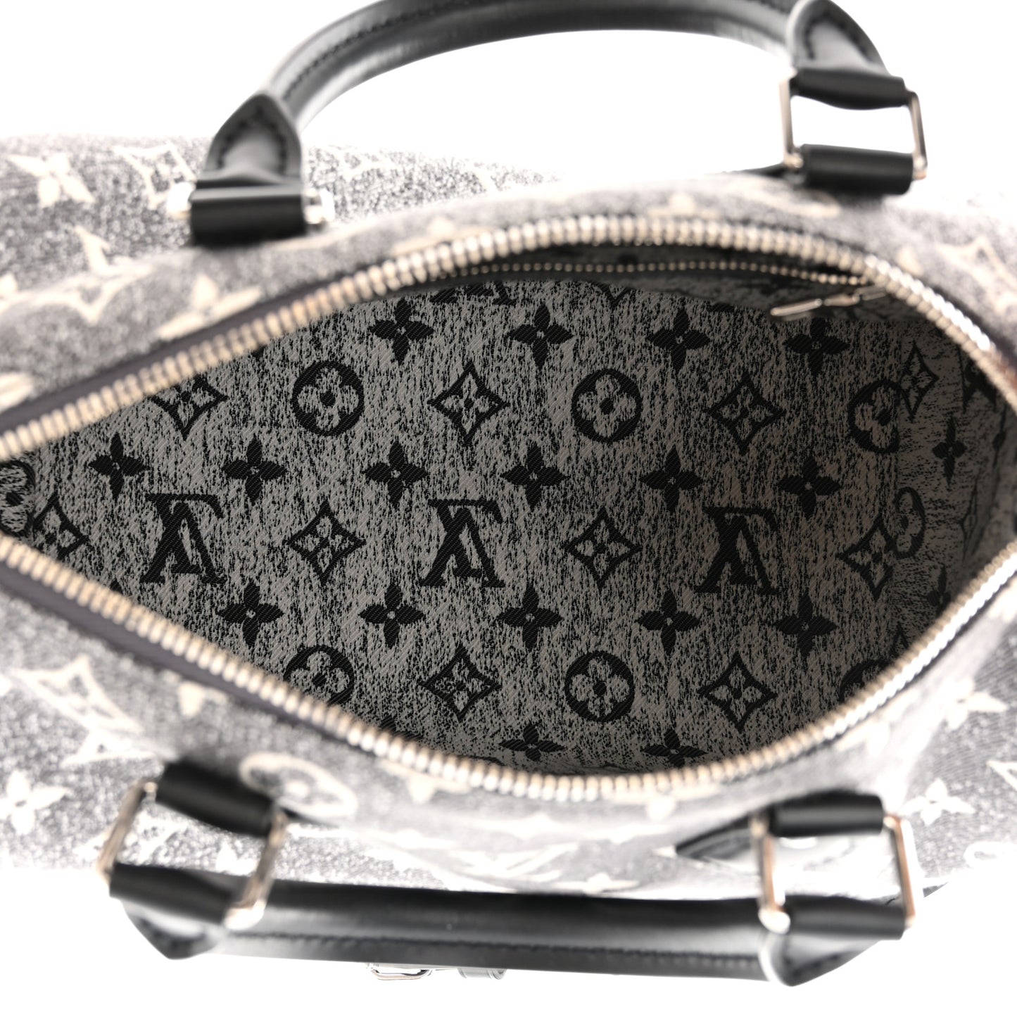 Denim Monogram Jacquard Speedy Bandouliere 25 Black
