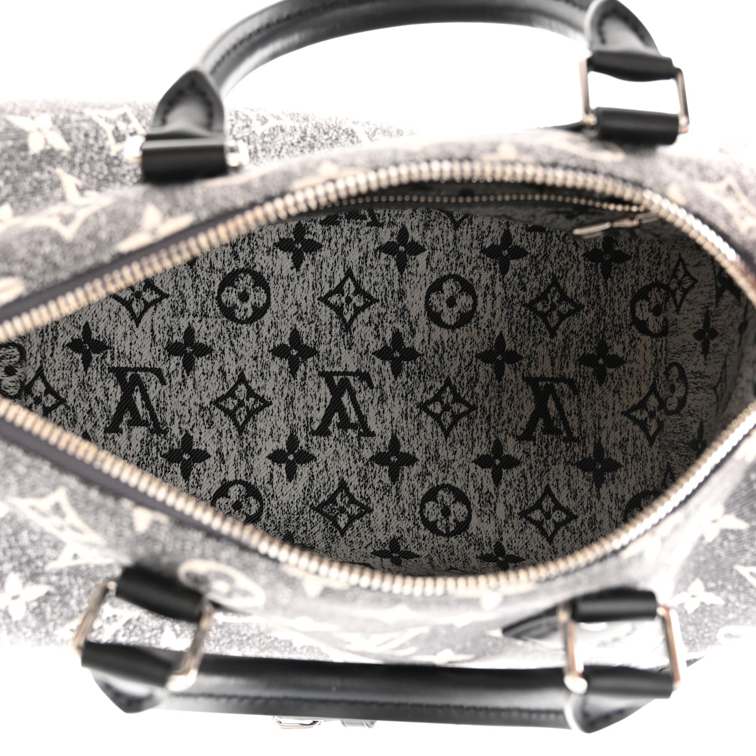 Louis Vuitton Denim Monogram Jacquard Speedy Bandouliere 25 Black 5 of 7