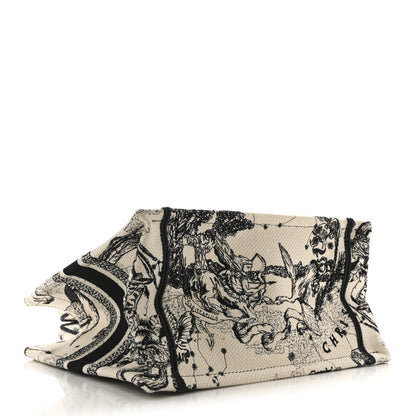 Christian Dior Canvas Embroidered Small Zodiac Toile De Jouy Book Tote Latte 4 of 15