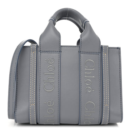 Chloe Calfskin Mini Woody Ribbon Tote Storm Blue 1 of 11