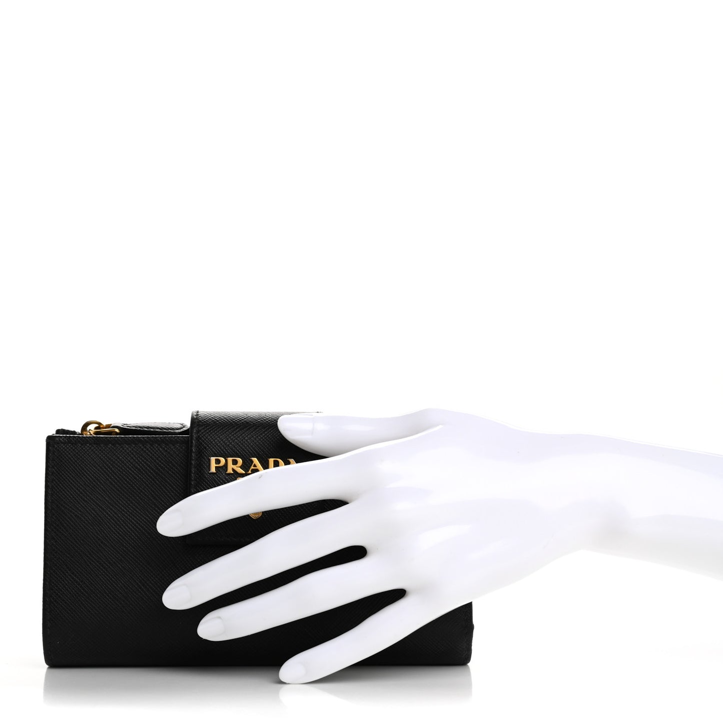Saffiano Metal Tab Wallet Black