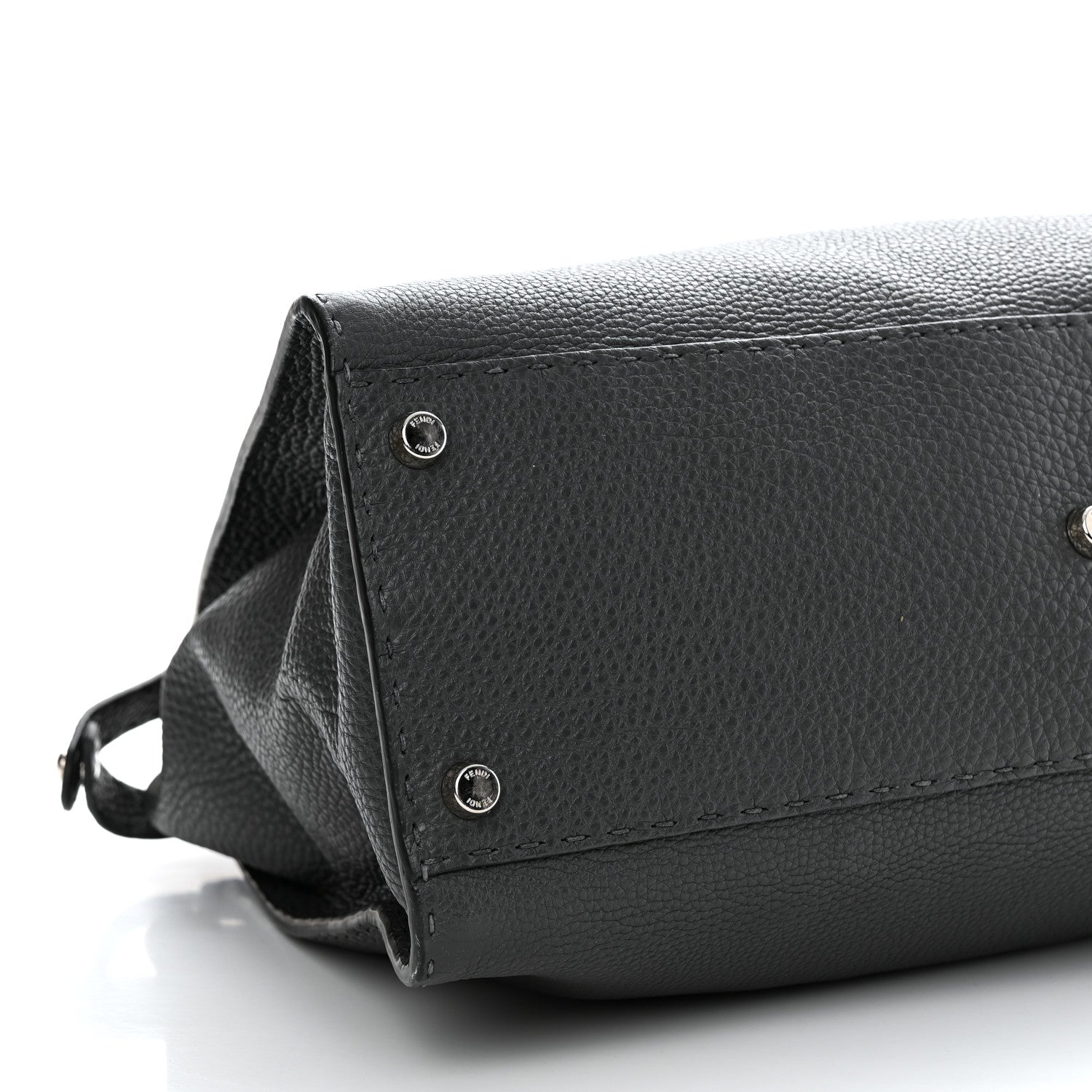 Fendi Cuoio Romano Selleria Bi-Color Large Peekaboo Iconic Satchel Asfalto Latte 9 of 12