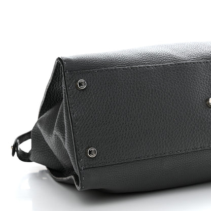 Fendi Cuoio Romano Selleria Bi-Color Large Peekaboo Iconic Satchel Asfalto Latte 9 of 12