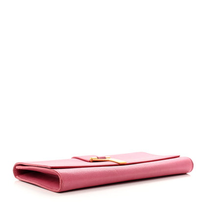 Saint Laurent Calfskin Classic Y Ligne Clutch Fuchsia 4 of 12