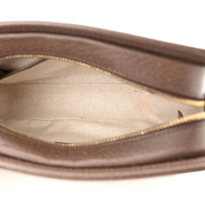 Gucci Monogram Jumbo GG Textured Dollar Calfskin Web Mini Crossbody Bag Camel Ebony New Acero 5 of 11