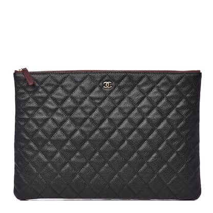 Chanel Caviar Quilted Large Cosmetic Case Black 1 of 7