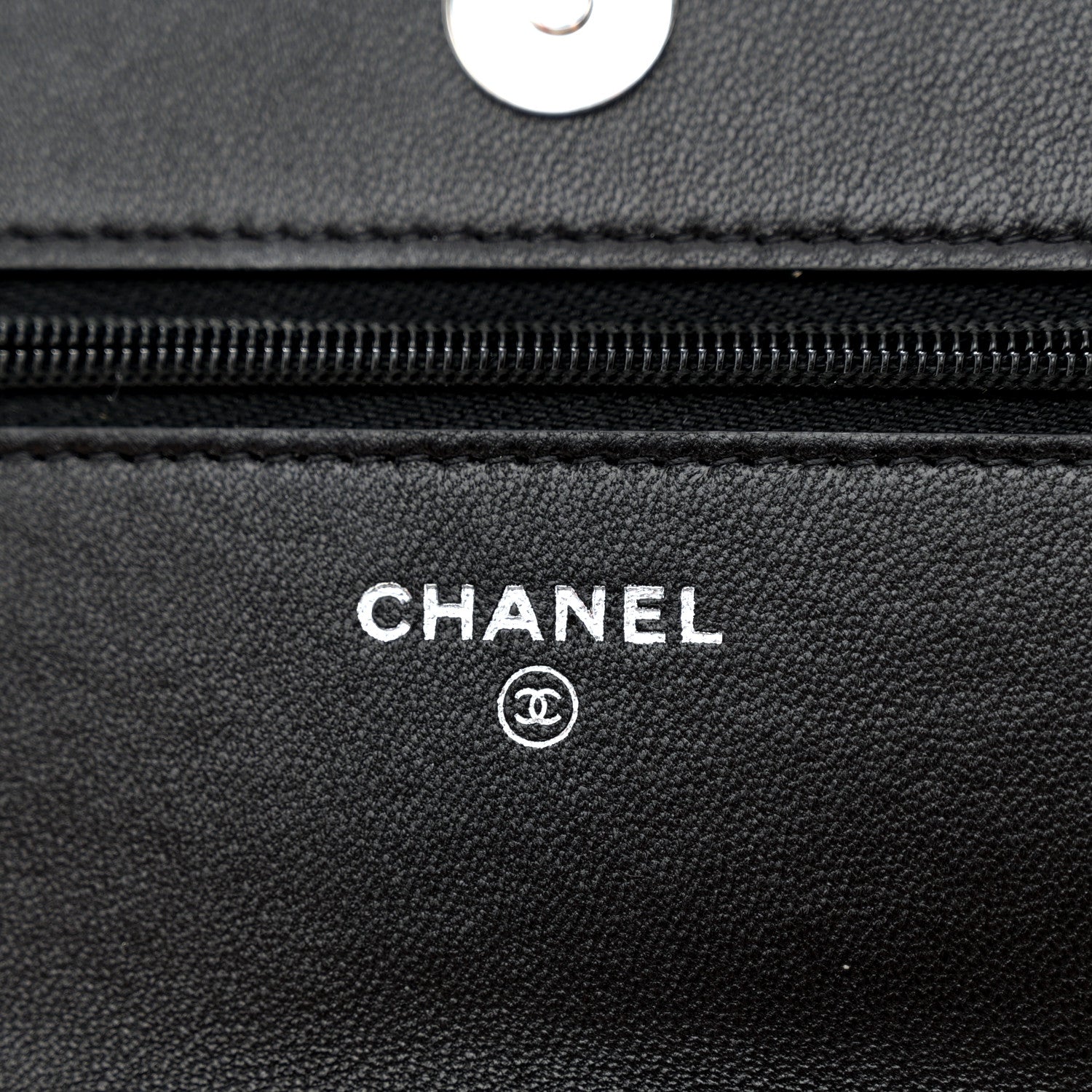 Chanel Lambskin Quilted Wallet On Chain WOC Black 6 of 12