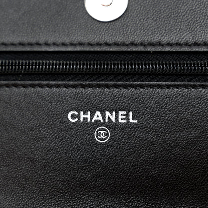 Chanel Lambskin Quilted Wallet On Chain WOC Black 6 of 12