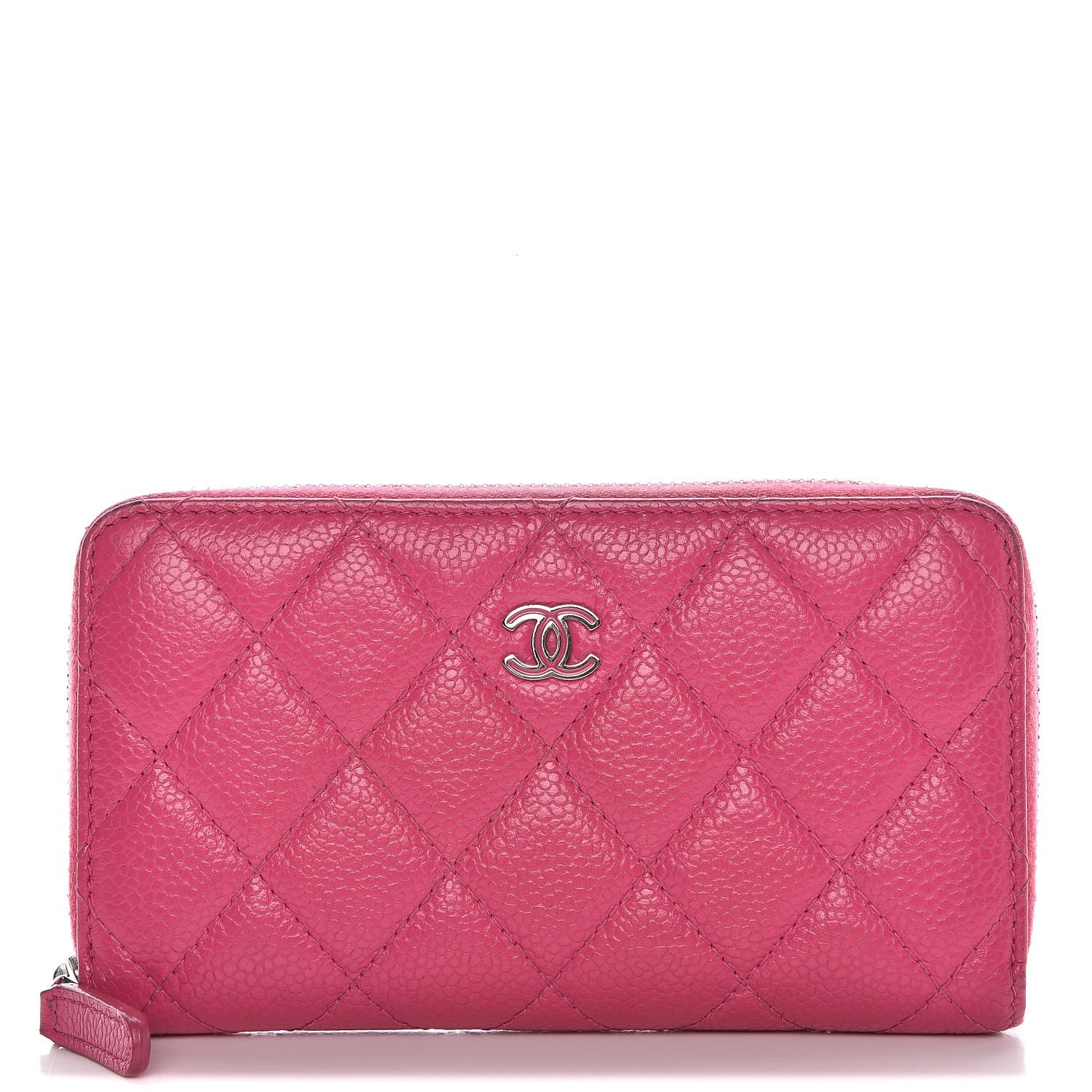 Chanel Caviar Quilted Small Zip Around Wallet Pink 1 of 12