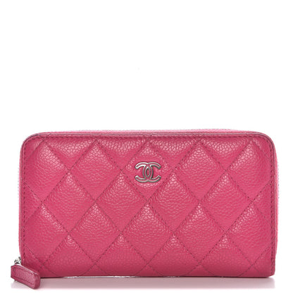 Chanel Caviar Quilted Small Zip Around Wallet Pink 1 of 12