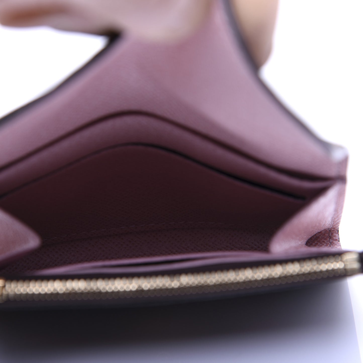 Damier Ebene Rosalie Coin Purse Rose Ballerine