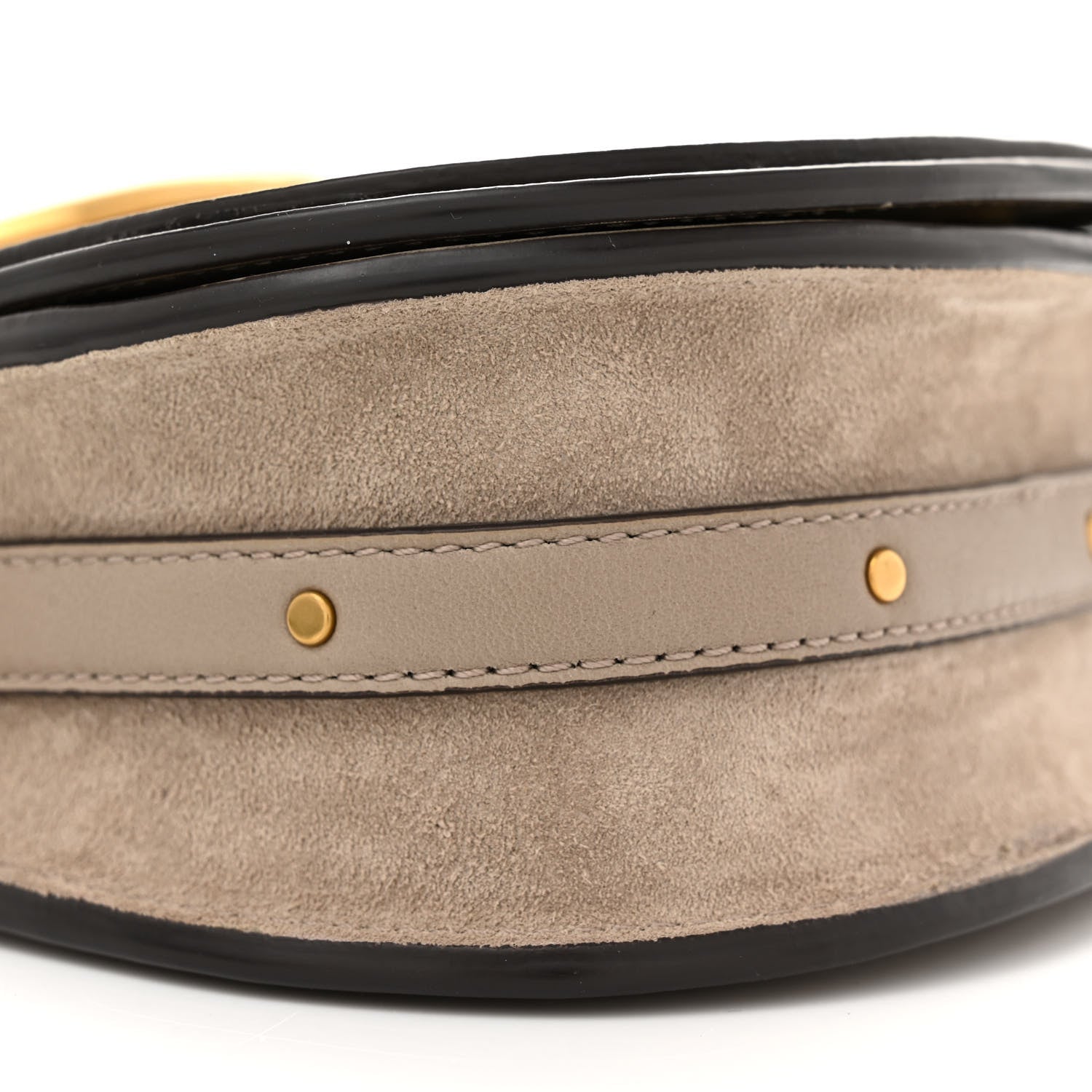 Chloe Calfskin Suede Small Nile Bracelet Bag Motty Grey 9 of 15