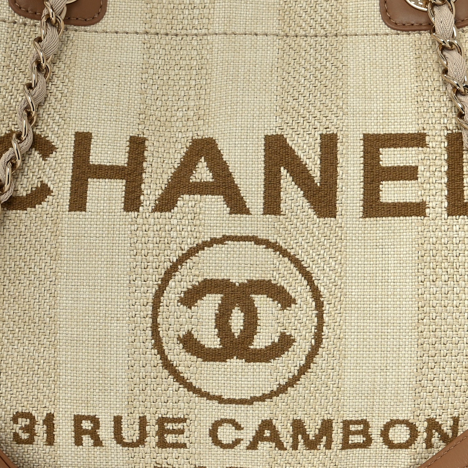 Chanel Mixed Fibers Calfskin Striped Small Deauville Tote Beige 8 of 10