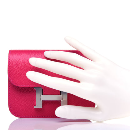Hermes Epsom Constance Slim Wallet Rose Mexico 2 of 14