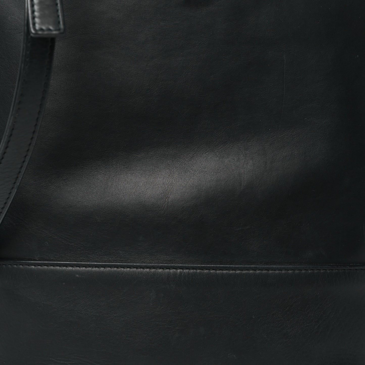 Smooth Matte Calfskin Bucket Bag Black