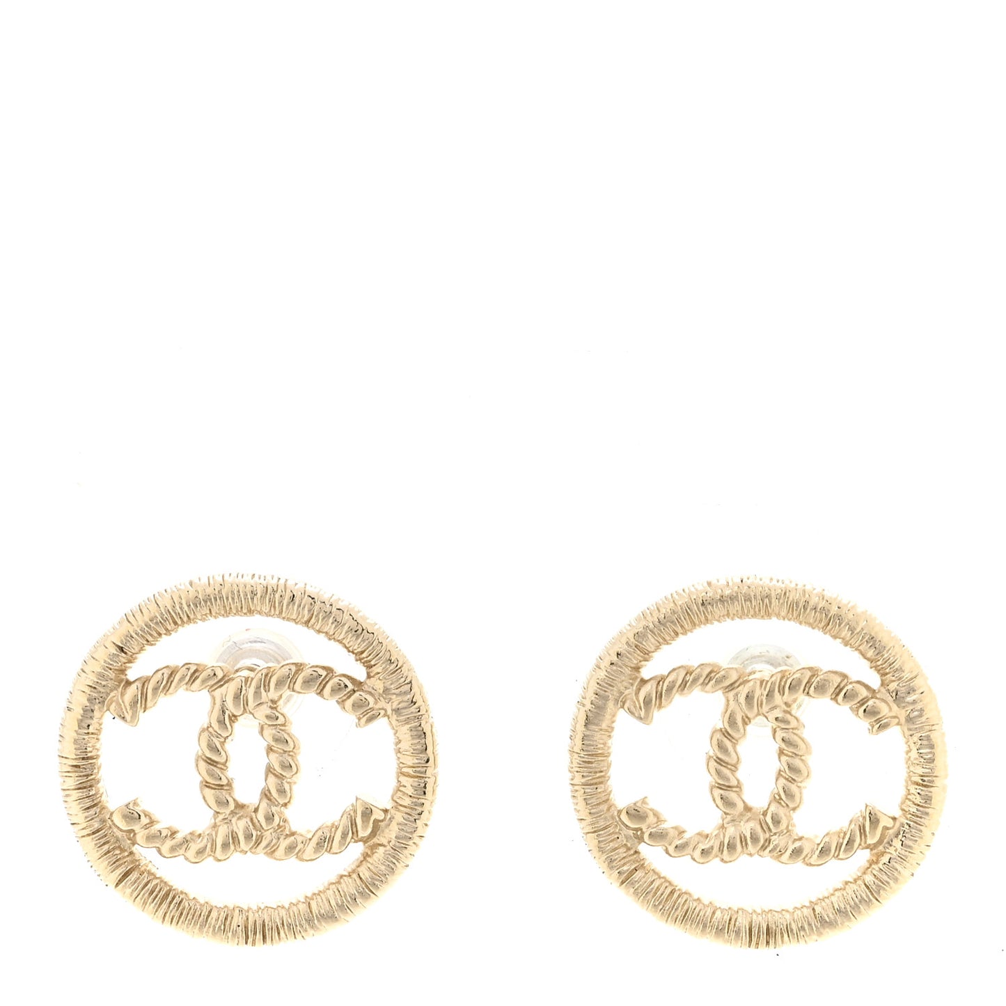 CC Round Rope Earrings Gold Gold