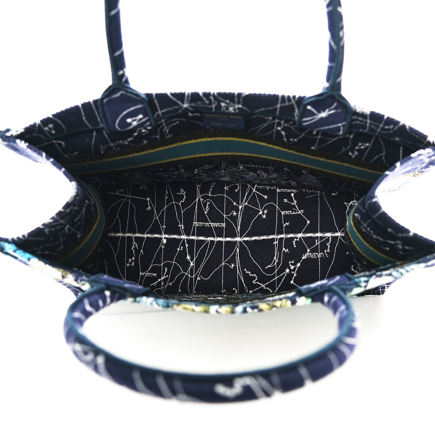 Canvas Embroidered Medium Zodiac Book Tote Blue Multicolor
