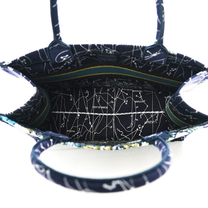 Christian Dior Canvas Embroidered Medium Zodiac Book Tote Blue Multicolor 5 of 10