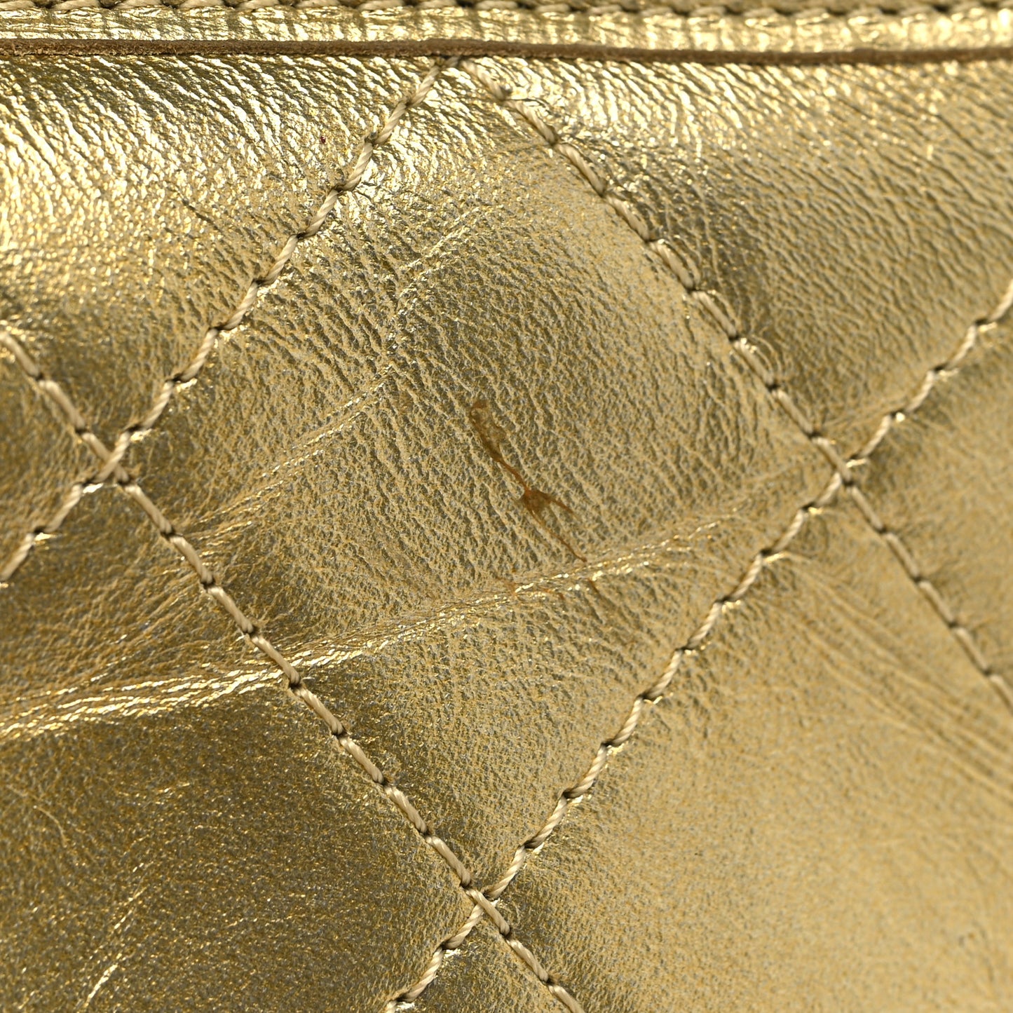 Metallic Lambskin Calfskin Quilted Medium Gabrielle Hobo Gold