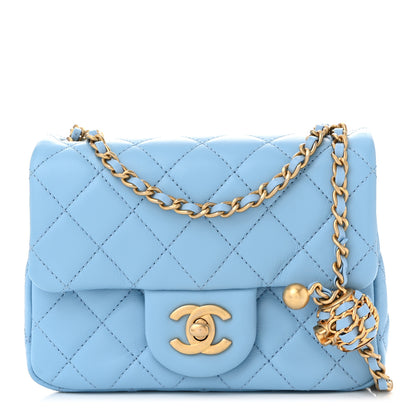 Chanel Lambskin Quilted Mini Pearl Crush Flap Light Blue 1 of 12
