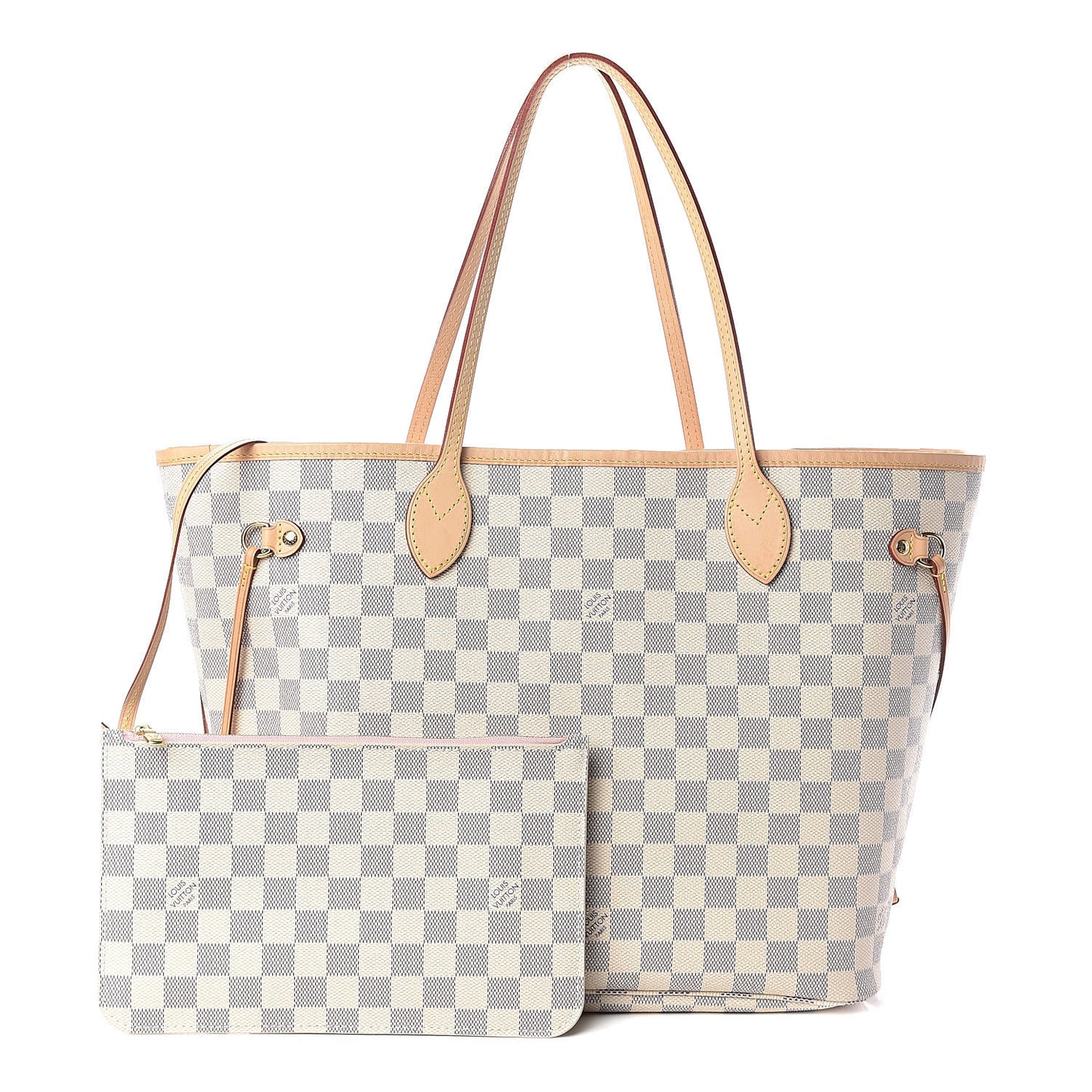 Damier Azur Neo Neverfull MM Rose Ballerine