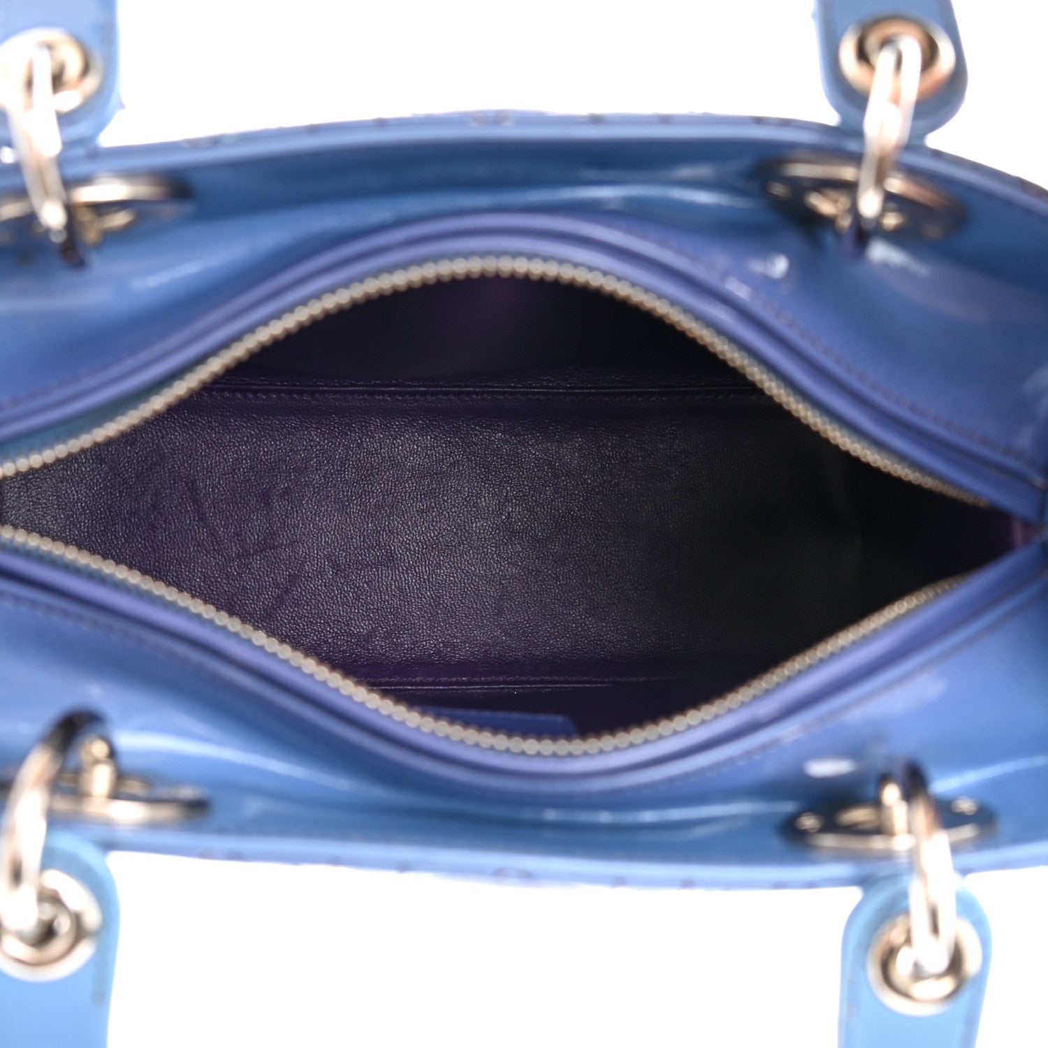 Christian Dior Patent Cannage Gradient Medium Lady Dior Purple Blue 5 of 26