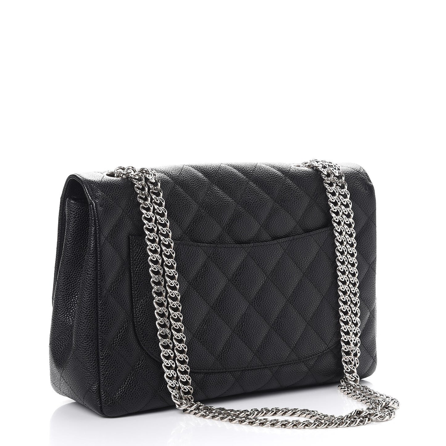Caviar Quilted Jumbo Single Flap Bijoux Chain Black