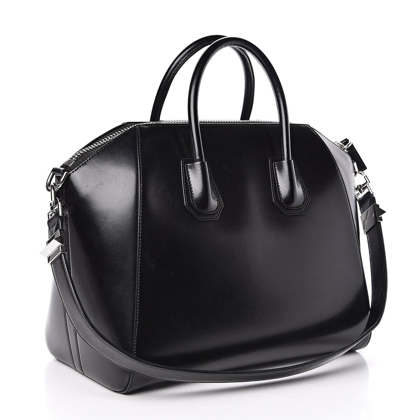 Shiny Lord Calfskin Medium Antigona Black