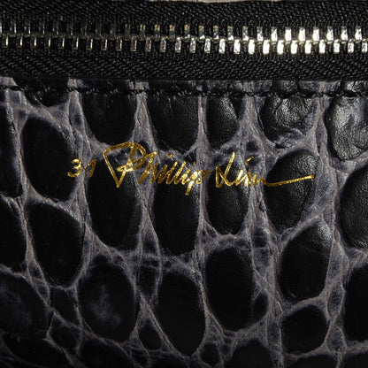 3.1 Phillip Lim 3.1 Calf Hair Crocodile Embossed Leather Medium Pashli Satchel Antique Grey Olive 6 of 10