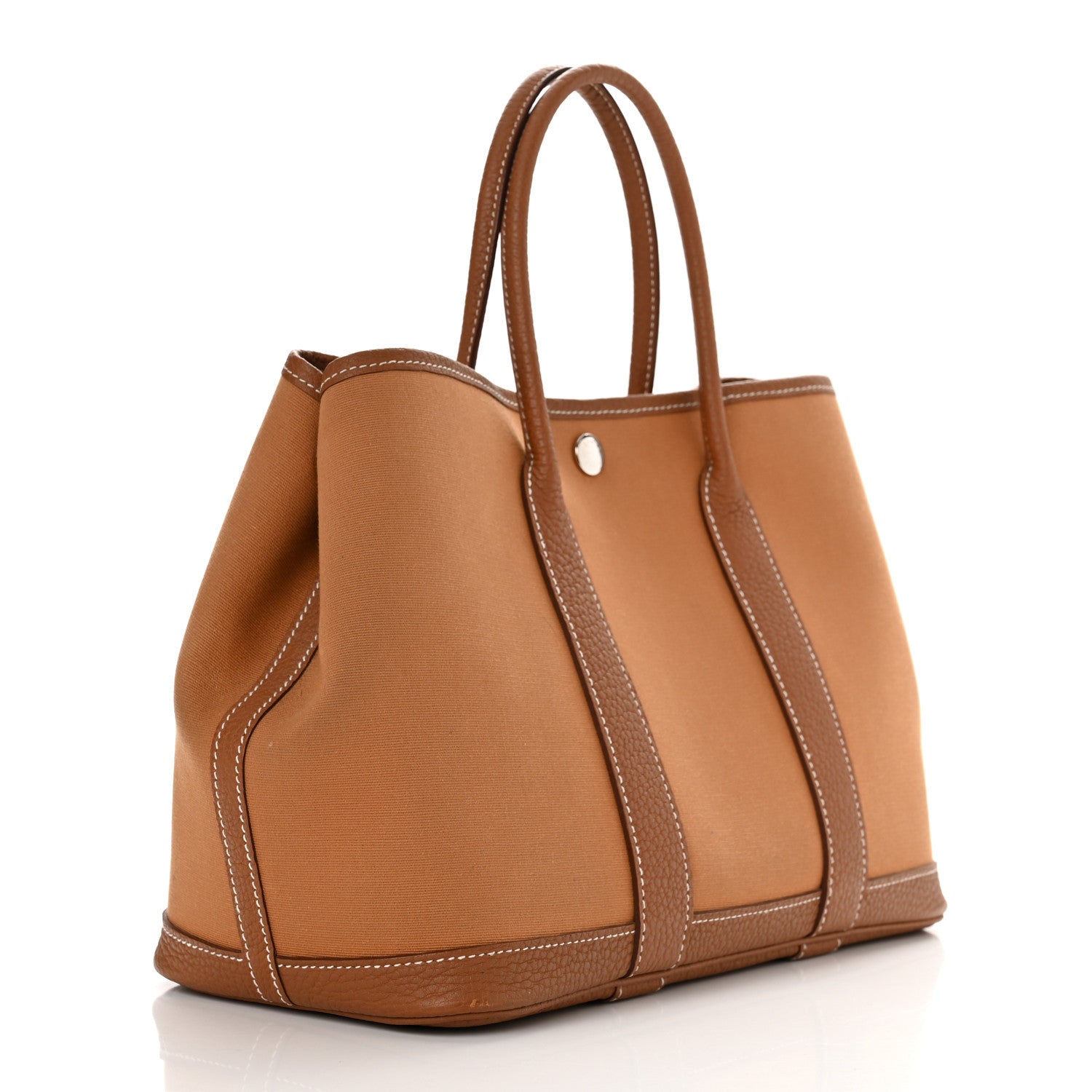 Hermes Toile Militaire Vache Country Verso Garden Party 30 TPM Gold Dune Magnolia 2 of 13