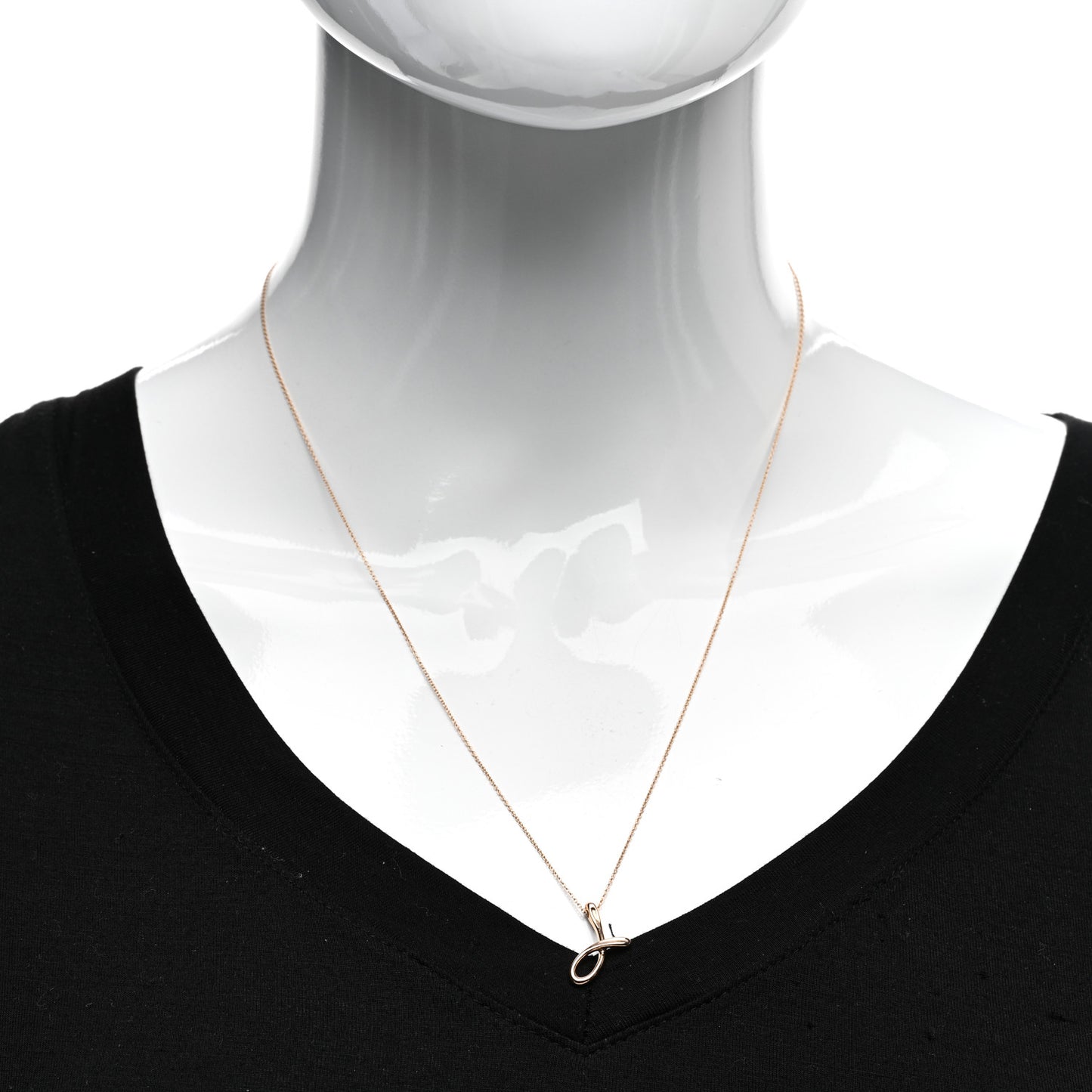 18K Rose Gold Elsa Peretti Letter J Pendant Necklace