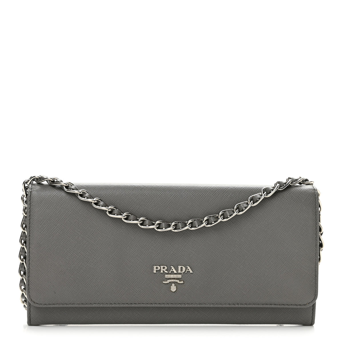 Prada Saffiano Metal Oro Chain Wallet Marmo 1 of 14