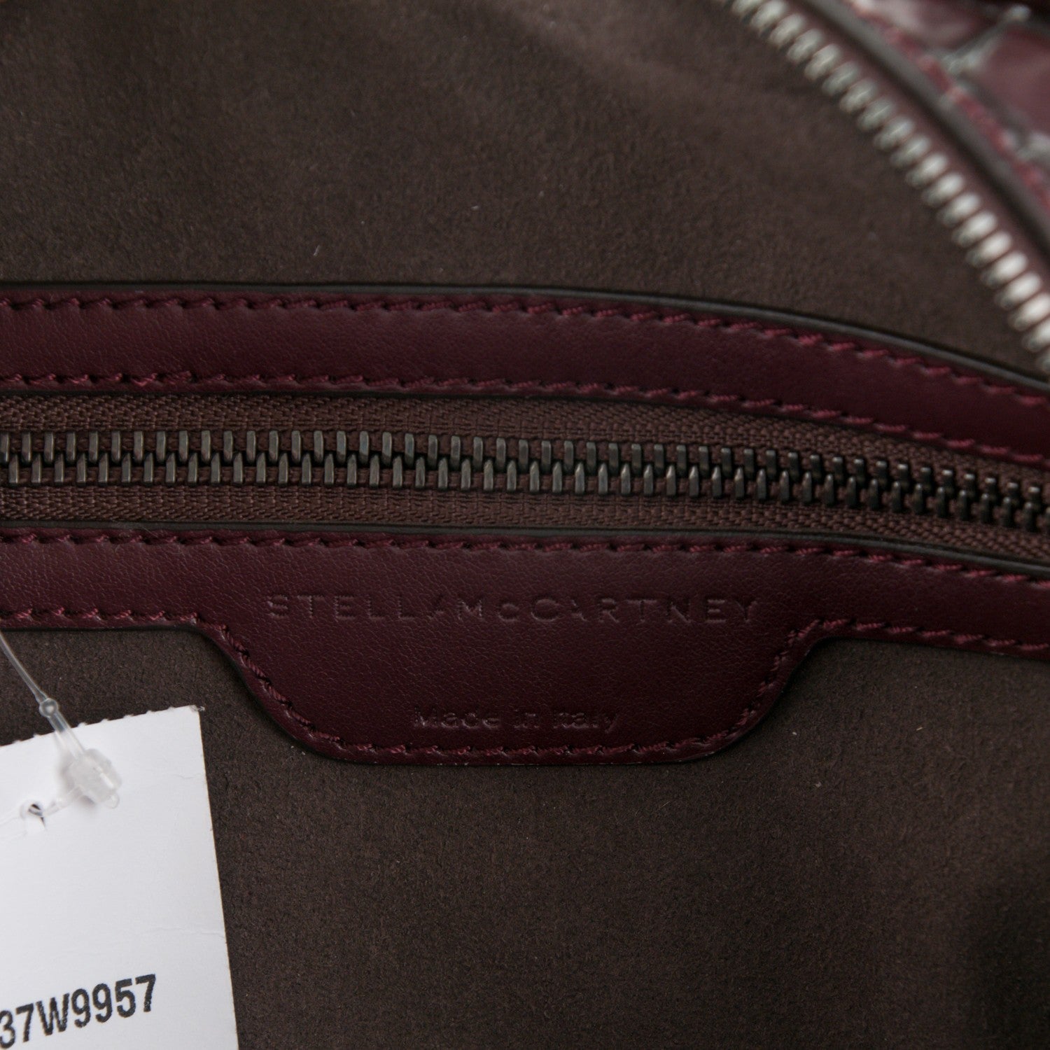 Stella McCartney Faux Leather Crocodile Embossed Mini Falabella Box Top Handle Bag Burgundy 6 of 7