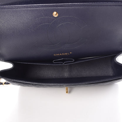 Chanel Caviar Quilted Jumbo Double Flap Navy 5 of 10