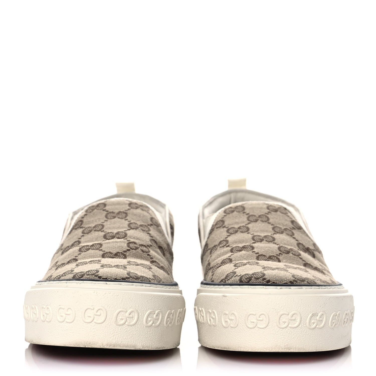 Gucci GG Monogram Womens 1977 Tennis Slip On 30mm Sneakers 39 Beige Ebony Mystic White 2 of 8