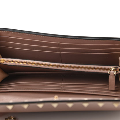Valentino Garavani Vitello Rockstud Flap Wallet On Chain Poudre 8 of 12