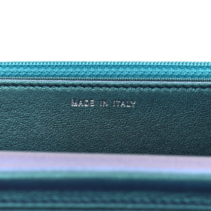 Chanel Metallic Lambskin Wallet On Chain WOC Turquoise 7 of 12
