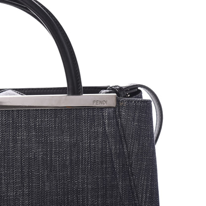 Fendi Denim Petite 2Jours Tote Blue Black 9 of 9