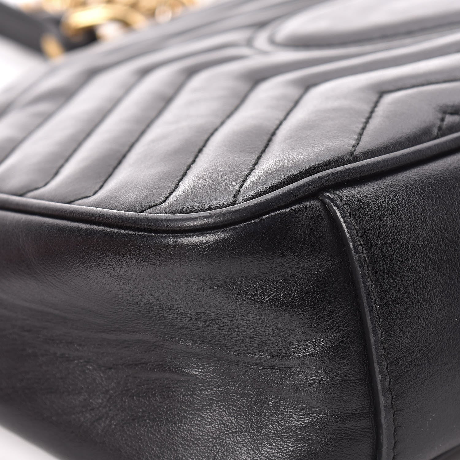 Gucci Calfskin Matelasse Small GG Marmont Shoulder Bag Black 14 of 14