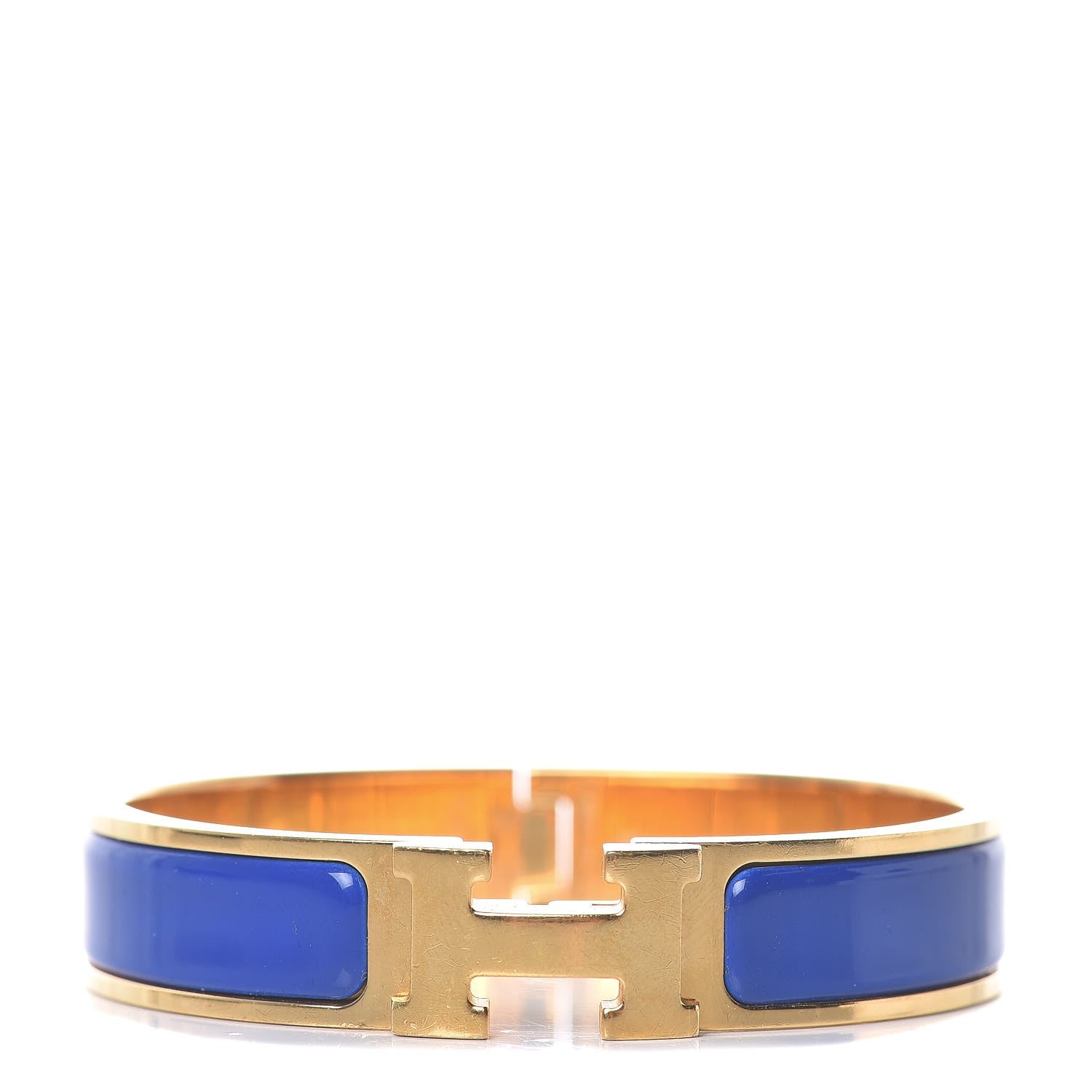 Hermes Enamel Narrow Clic Clac H Bracelet PM Bleu Electrique 1 of 6