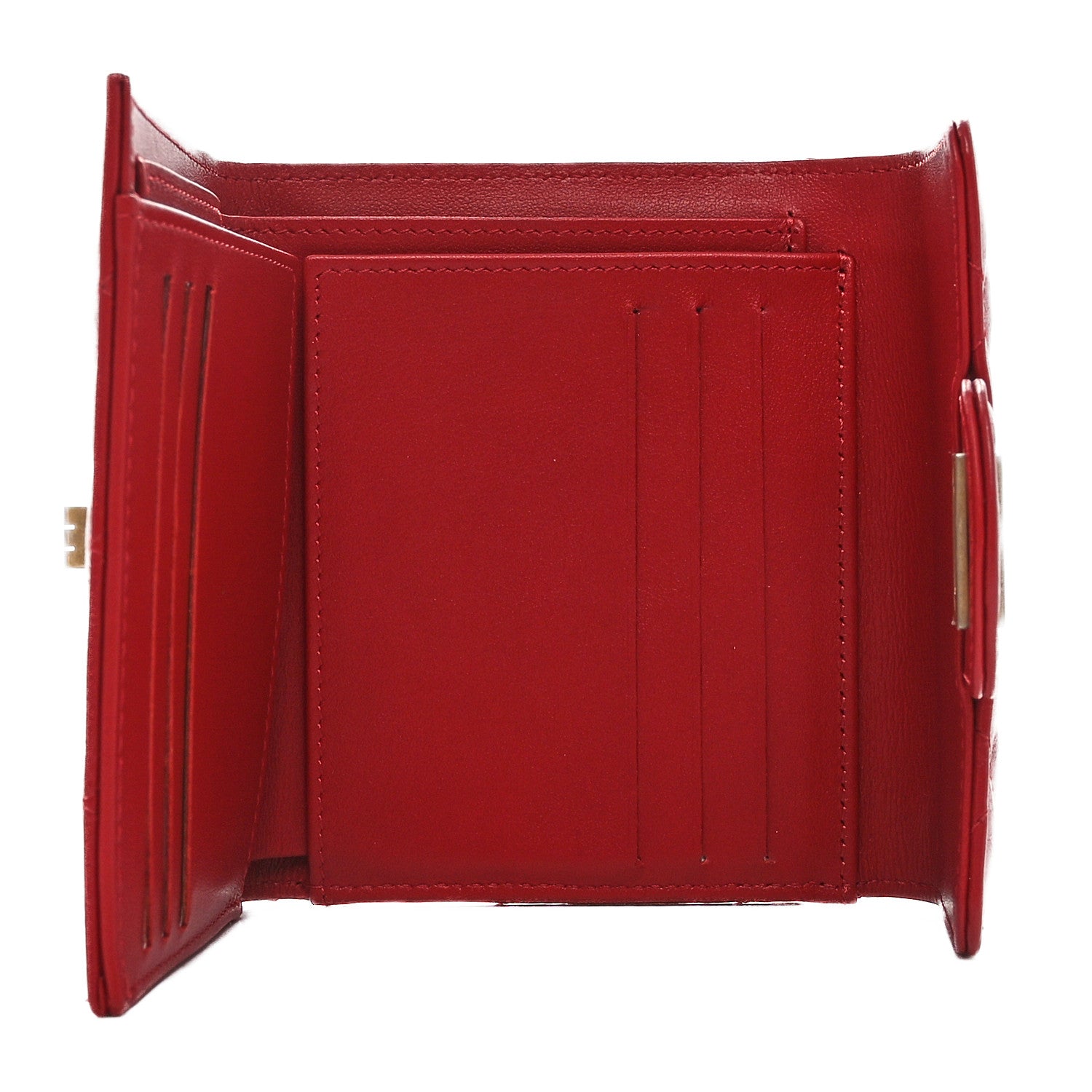 Chanel Aged Calfskin Quilted Reissue Compact Wallet Red 6 of 10