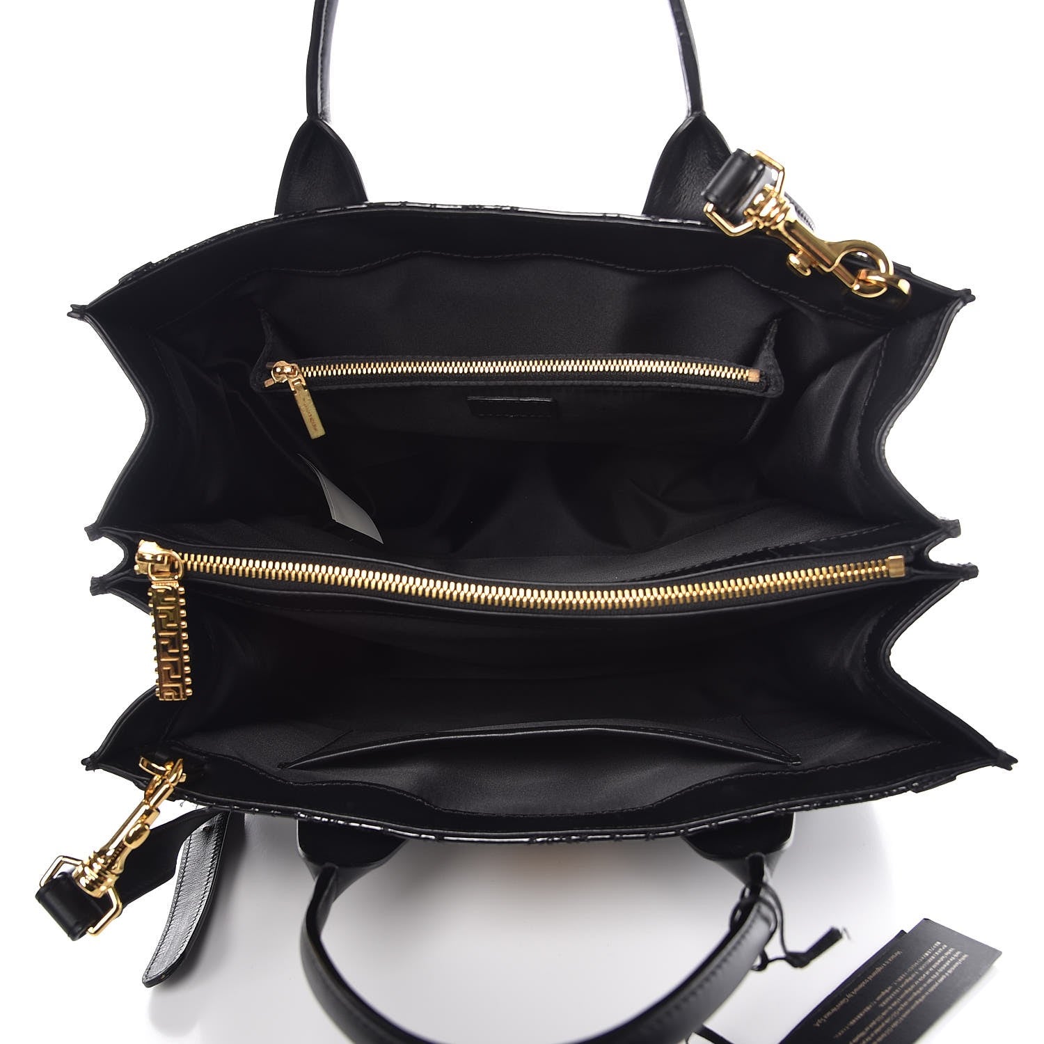Versace Patent Calfskin Barocco Quilted Day Bag Black 6 of 8