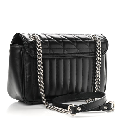 Gucci Calfskin Matelasse Aria Small GG Marmont Shoulder Bag Black 3 of 13