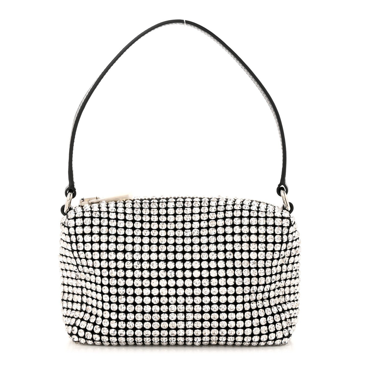 Alexander Wang Mesh Crystal Rhinestone Mini Heiress Pouch Black Silver 1 of 9