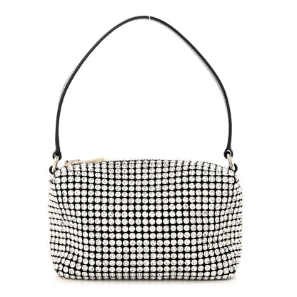 Alexander Wang Mesh Crystal Rhinestone Mini Heiress Pouch Black Silver 1 of 9