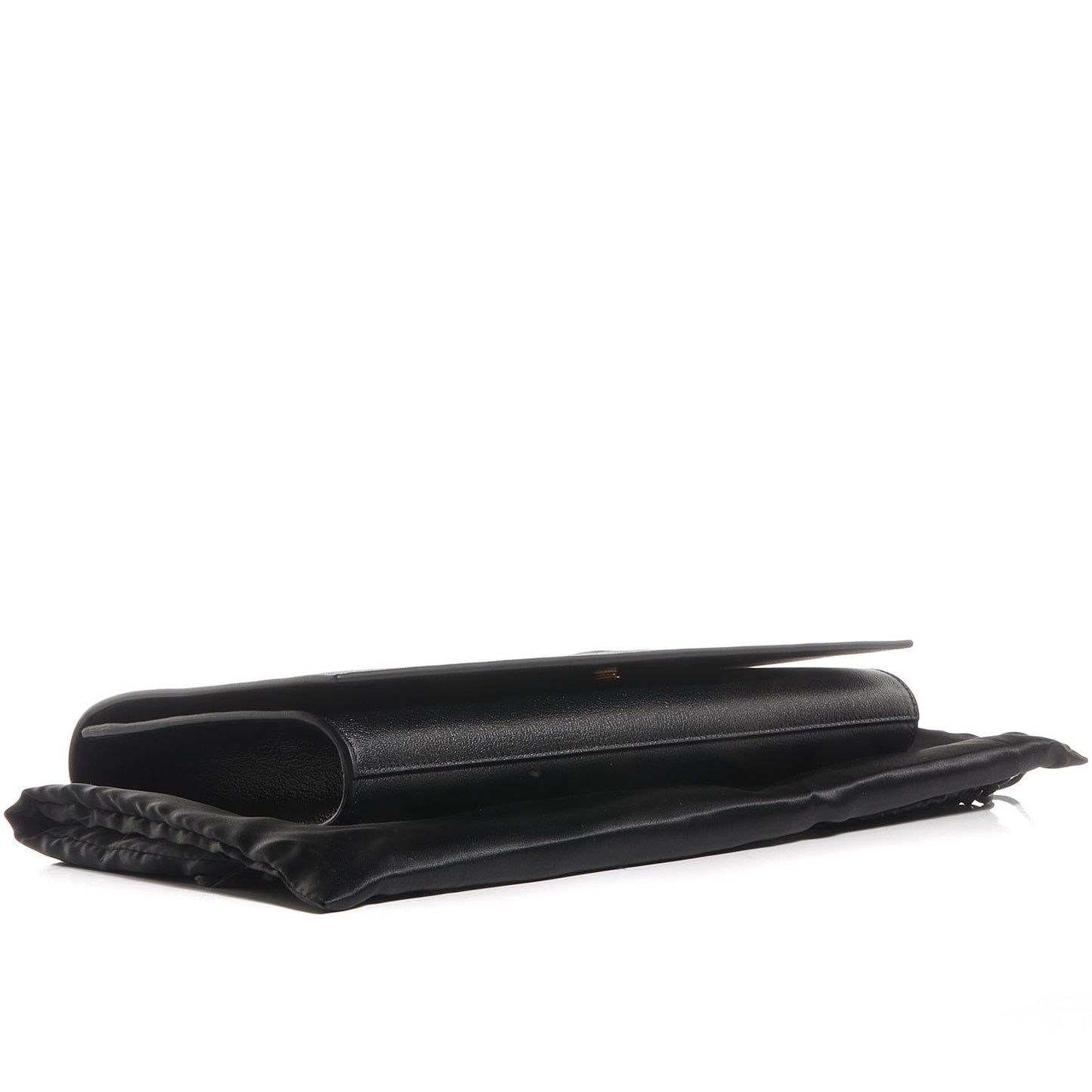 Leather Large Belle de Jour Clutch Black