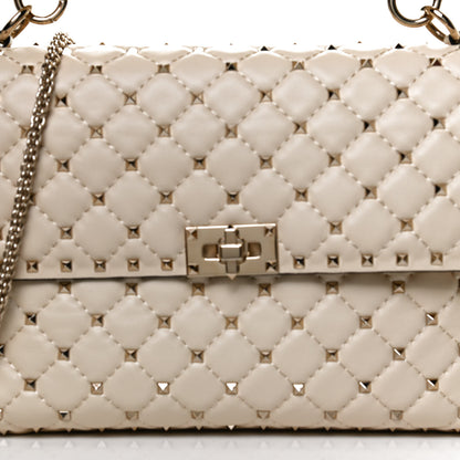 Valentino Garavani Nappa Maxi Rockstud Spike Shoulder Bag Light Ivory 7 of 10