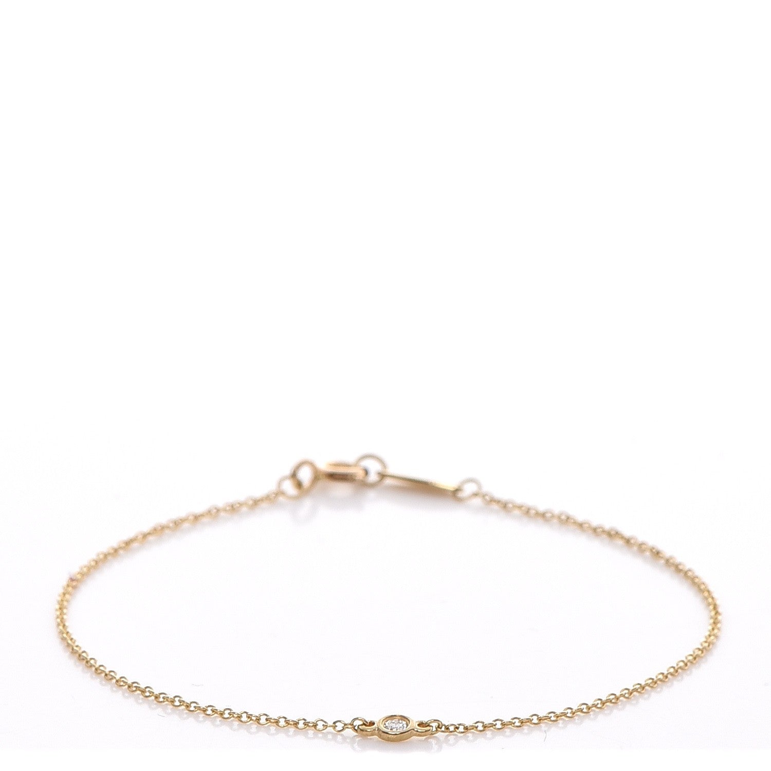 Tiffany 18K Yellow Gold Diamond .03ct Elsa Peretti Diamonds by the Yard Bracelet 1 of 5