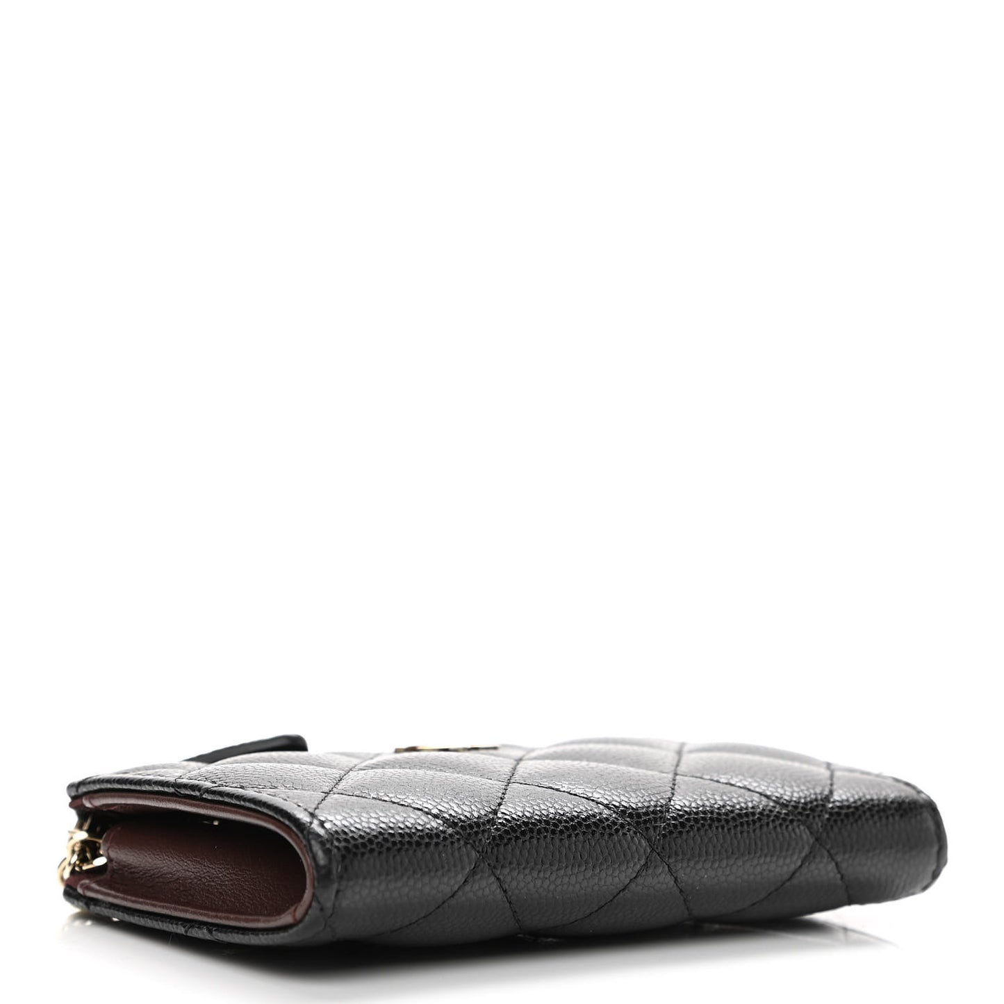 Caviar Quilted Zipped Key Holder Case Black